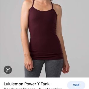 Lululemon Power Y Tank Bordeaux Drama